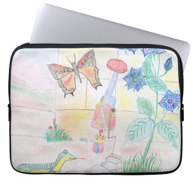 Custom Kids Artwork, Nutcracker toy, butterfly,  Laptop Sleeve (Front)