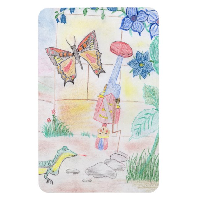 Custom Kids Artwork, Nutcracker toy, butterfly,  Magnet (Vertical)