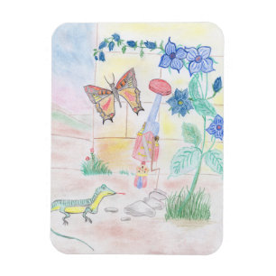 Custom Kids Artwork, Nutcracker toy, butterfly,  Magnet