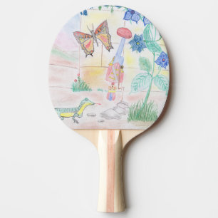 Custom Kids Artwork, Nutcracker toy, butterfly, Ping Pong Paddle