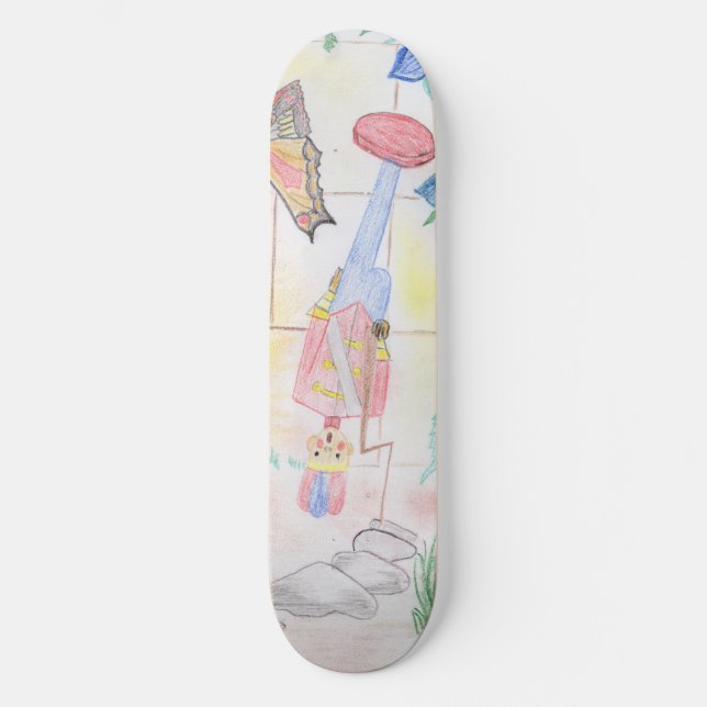 Custom Kids Artwork, Nutcracker toy, butterfly,  Skateboard (Front)