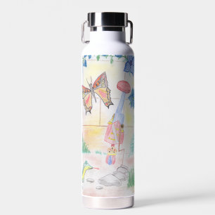 Custom Kids Artwork, Nutcracker toy, butterfly, Water Bottle