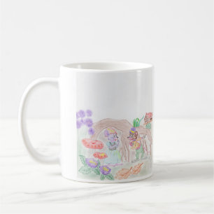 Custom Kids Artwork, two cute mouse, flowers.... Coffee Mug