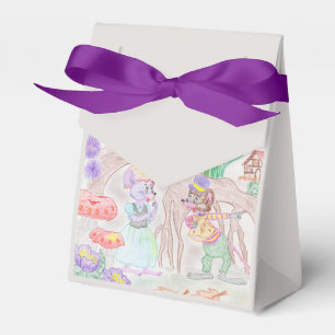 Custom Kids Artwork, two cute mouse, flowers.... Favour Box