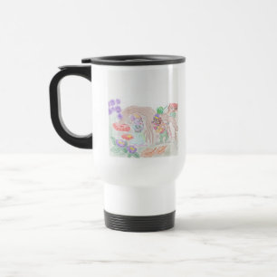Custom Kids Artwork, two cute mouse, flowers.... Travel Mug