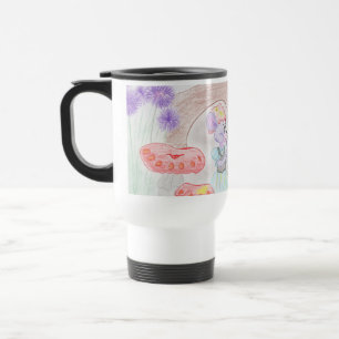 Custom Kids Artwork, two cute mouse, flowers.... Travel Mug