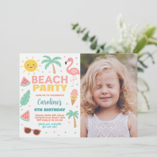 Custom Kids Beach Birthday Invitation & Party