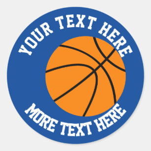 Custom kid's Birthday party favour basketball spor Classic Round Sticker