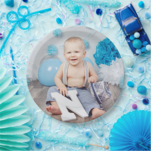 Custom Kids Birthday Photo Paper Plate