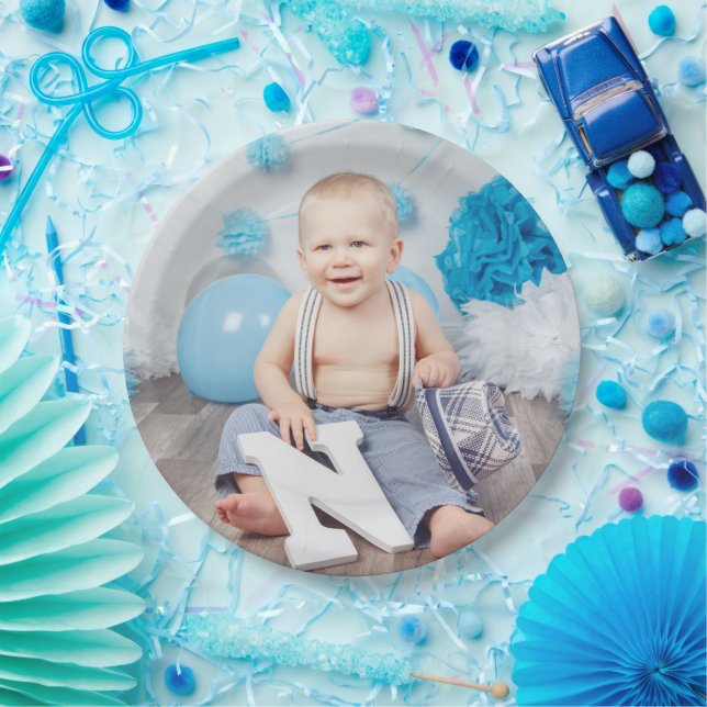 Custom Kids Birthday Photo Paper Plate (Party)