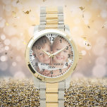 Custom kids children photo names year mum watch<br><div class="desc">Add Your own favourite photo of your family,  kids,  husband,  children,  friends or pet.  Black numbers with minutes.  Personalise and add their names and year,  black letters.
Perfect for your mother,  grandmother on mother's day,  or as a birthday or Christmas gift.</div>