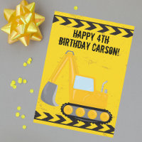Custom Kids Construction Vehicle Happy Birthday