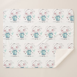 custom kids drawing sherpa blanket