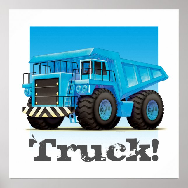 Custom Kids Giant Construction Mining Dump Truck Poster (Front)