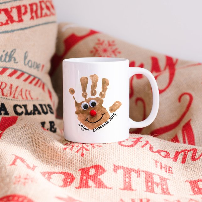 Custom Kids' Handprint Art Keepsake Coffee Mug (Creator Uploaded)