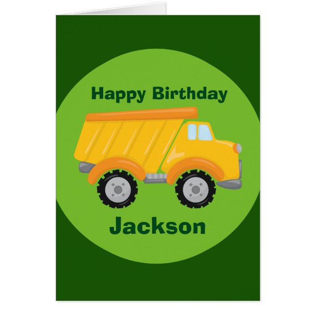 Custom Kids Happy Birthday Construction Truck (Front)