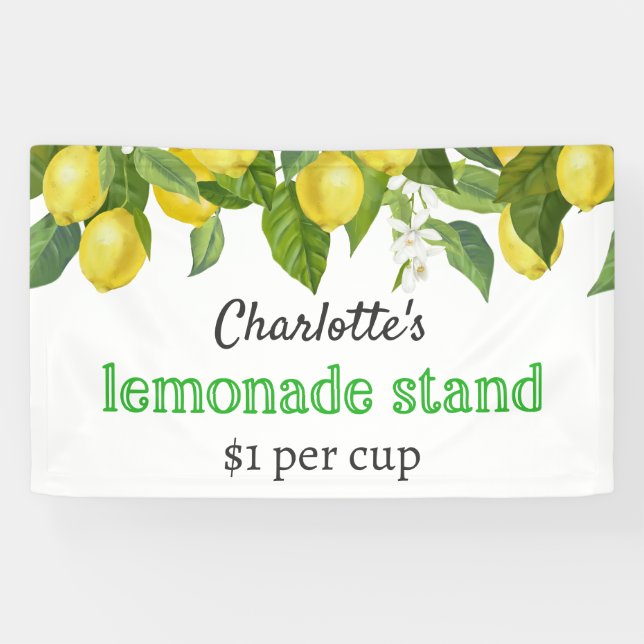 Custom Kids Lemonade Stand Banner (Horizontal)