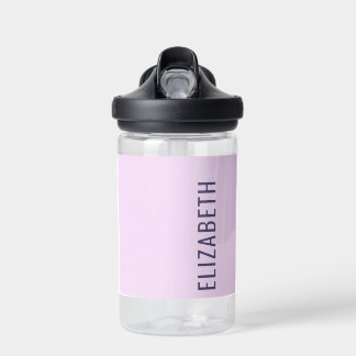 Custom Kids Name Back To School Simple Pink Water Bottle