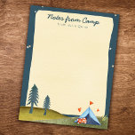 Custom Kid's Name Camp Stationery Watercolor Tent  Notepad<br><div class="desc">Perfect to send your kid off to camp with: this cute watercolor camping illustration stationery reads "notes from camp" over your custom name alongside stars,  hearts,  and trees swirling around the campsite.</div>