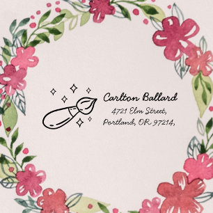 Custom Kids Name & Return Address with Magical Han Rubber Stamp