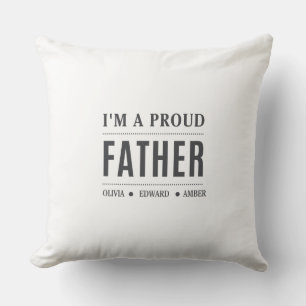 Custom Kids' Names Design Personalised Father’s Cushion
