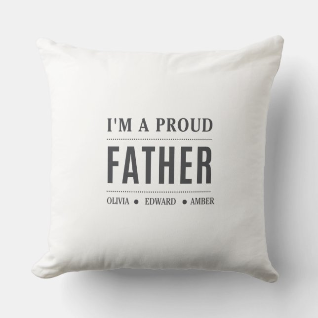 Custom Kids' Names Design | Personalised Father’s  Cushion (Front)