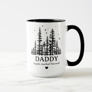 Custom Kids Names Father's Day Gift tree Daddy Dad Mug