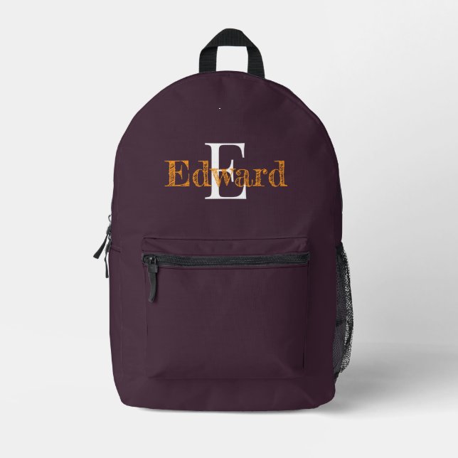 custom kids or teen name cherry lacquer purple  printed backpack (Front)