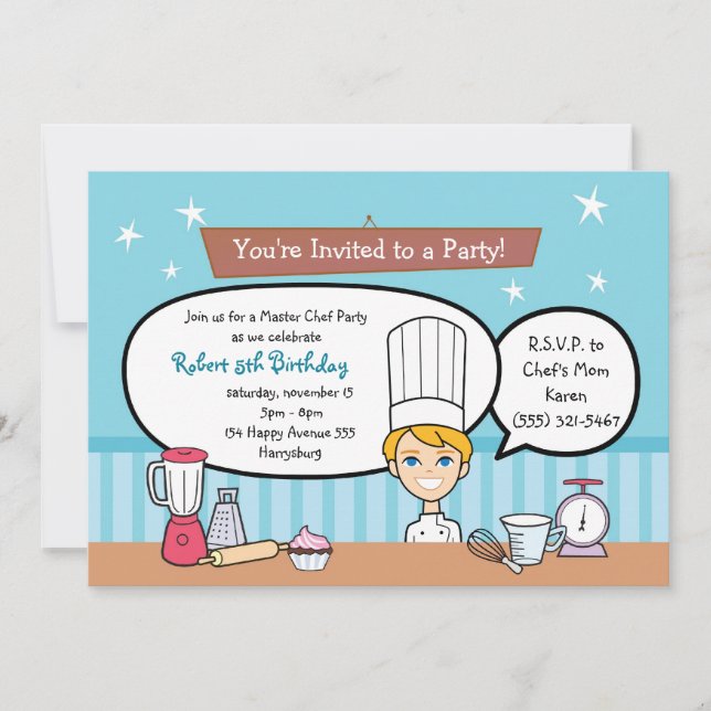 Custom Kids Party Invitation with Unique Artwork (Front)
