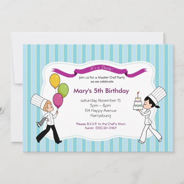 Custom Kids Party Invitation with Unique Artwork (Front)