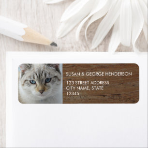 Custom kids pets photo wood family return address