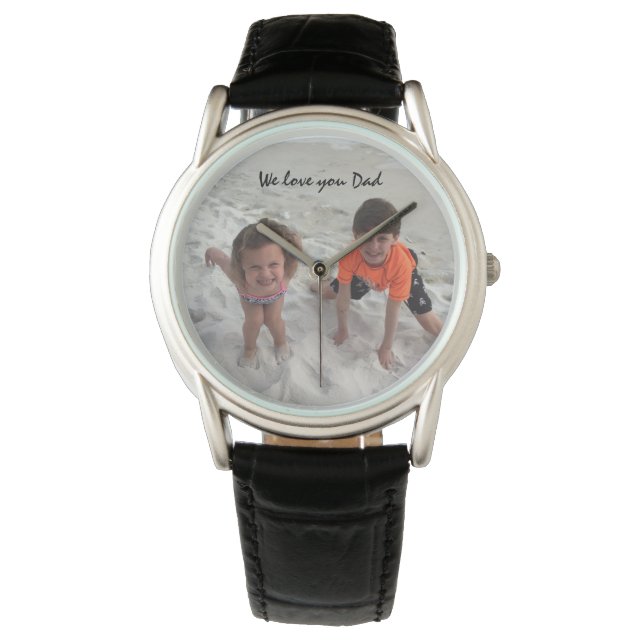 Custom Kids Photo For Dad Black Watch (Front)