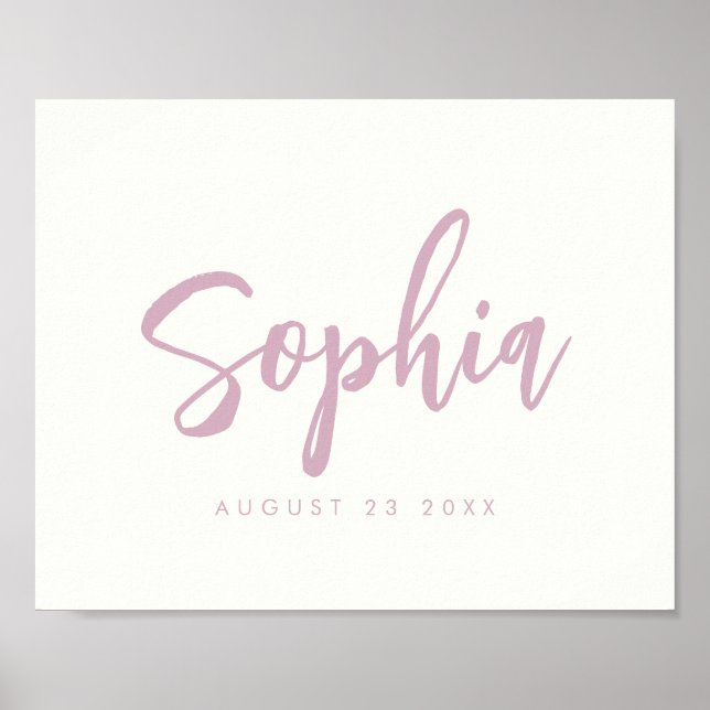 Custom Kid's Room Baby Name Nursery Wall Print (Front)