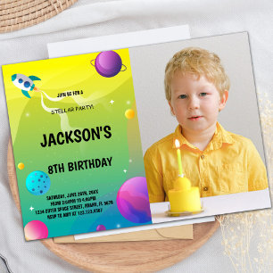 Custom Kids Space Party Invite