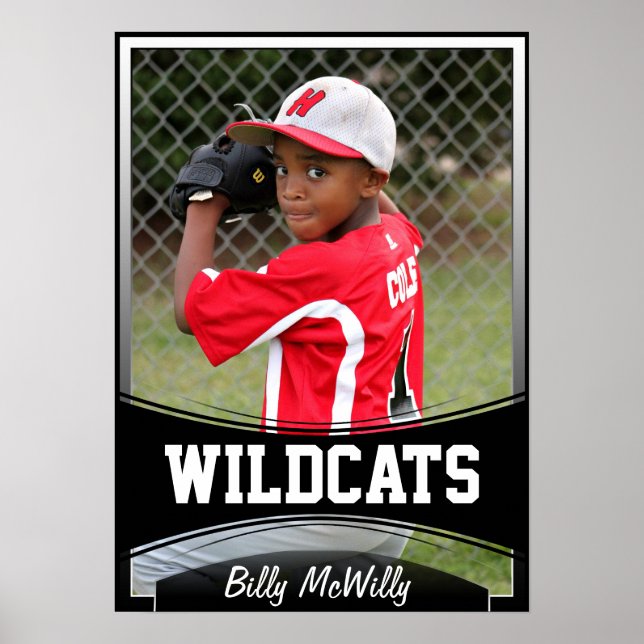 Custom Kids Sports Photo, Name and Team Posters (Front)