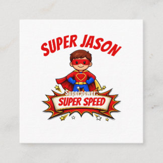 Custom Kids Superhero Name & Superpower Enclosure Card