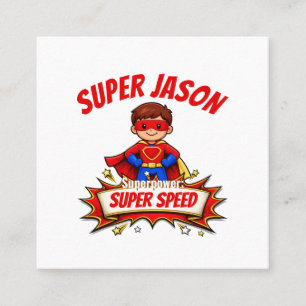 Custom Kids Superhero Name & Superpower Loyalty Card