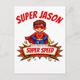 Custom Kids Superhero Name & Superpower Postcard