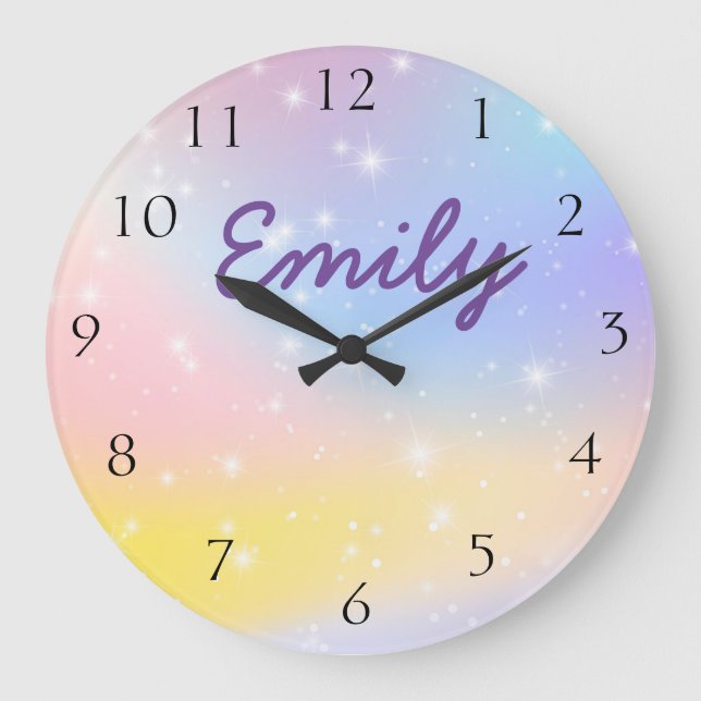 Custom Kids Unicorn Wall Clock (Front)