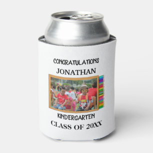 Custom kindergarten graduate chalkboard photo can cooler