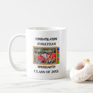 Custom kindergarten graduate chalkboard photo coffee mug