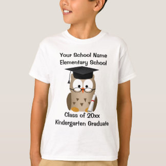 Custom Kindergarten Graduation T-Shirt, Wise Owl T-Shirt