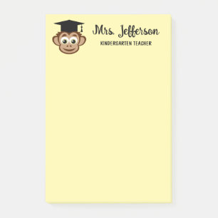 Custom kindergarten school teacher cute monkey post-it notes
