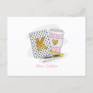 Custom Kindergarten Teacher Appreciation Thank You Postcard