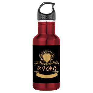 Custom KING Golden Shield Emblem Hydration Vessel 532 Ml Water Bottle