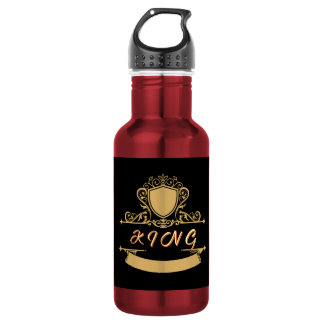 Custom KING Golden Shield Emblem Hydration Vessel 532 Ml Water Bottle