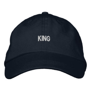 Custom KING Hats-Hair Accessories Navy Colour Nice Embroidered Hat