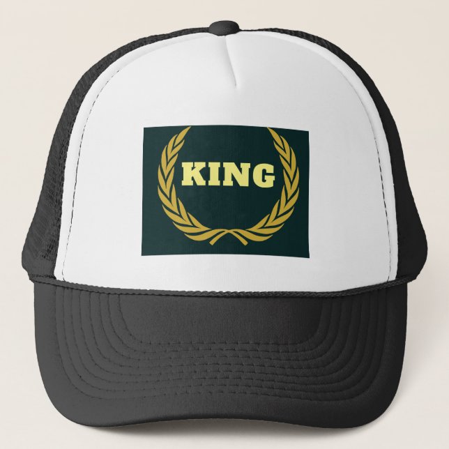 Custom KING Image and Text Alfa Slab One Font Trucker Hat (Front)