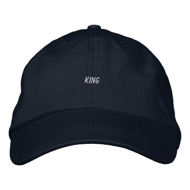Custom KING Printed name adjustable strap Cotton  Embroidered Hat (Front)