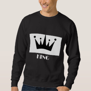 Custom King Text Black Colour Crown Image Basic Sweatshirt